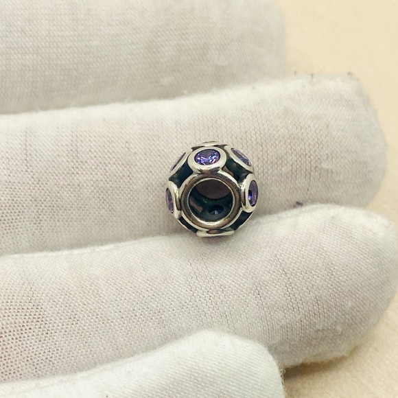 EUC Pandora 791153ACZ Sterling Silver Whimsical Lights Charm w/ Purple Zirconia - Picture 7 of 11
